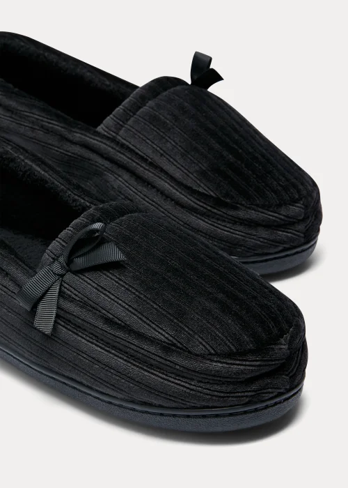Black Velour Slippers - Size 3 Image 2