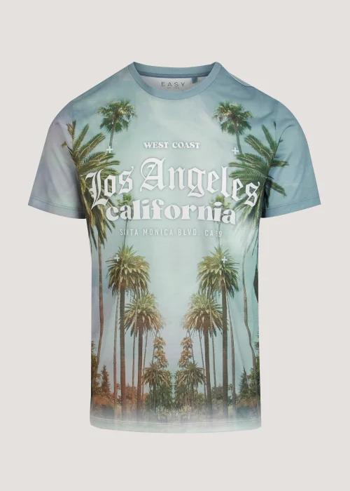 Multicoloured Beach Palm Print Sublimation T-Shirt - Small Image 4