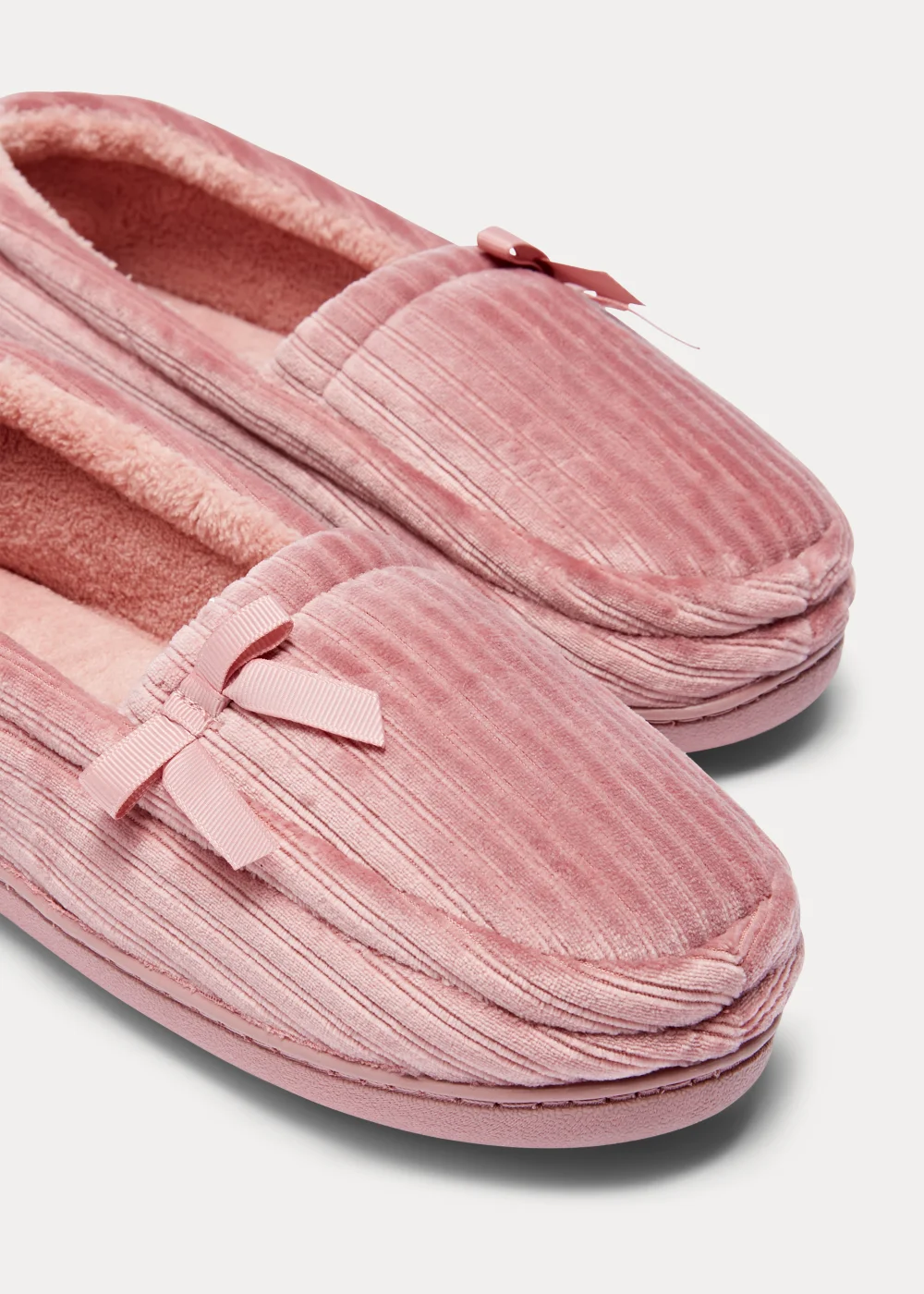 Pink Velour Slippers - Size 3 Image 2
