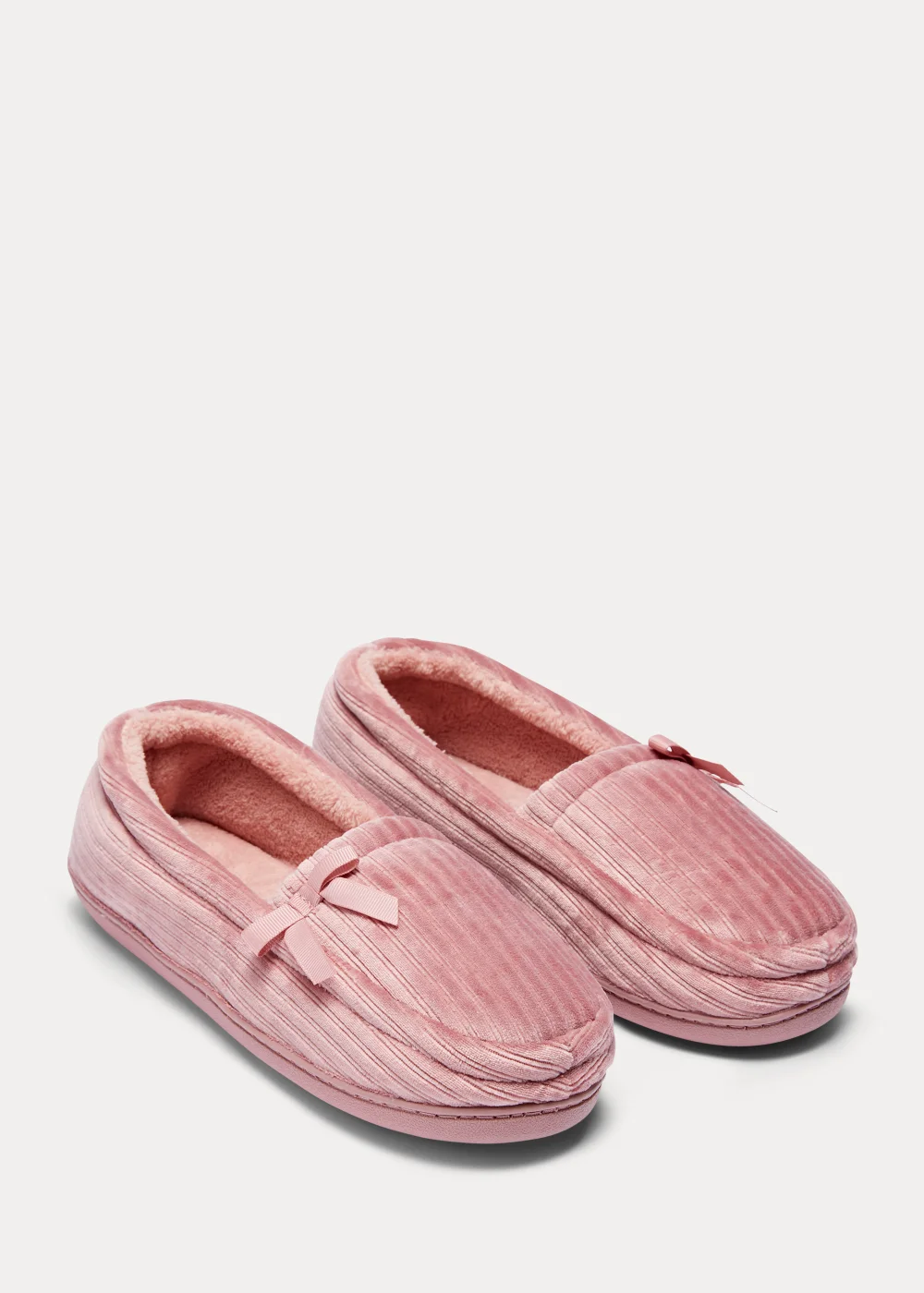 Pink Velour Slippers - Size 3 Image 1