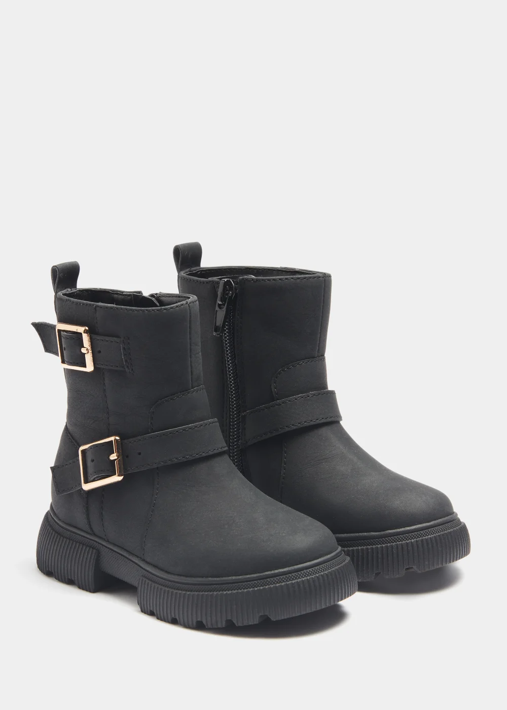Girls Black Biker Boots (Younger 4-12) - Size 4 Infants Image 1