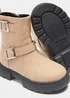 Girls Taupe Biker Boots (Younger 4-12) - Size 4 Infants Image 2