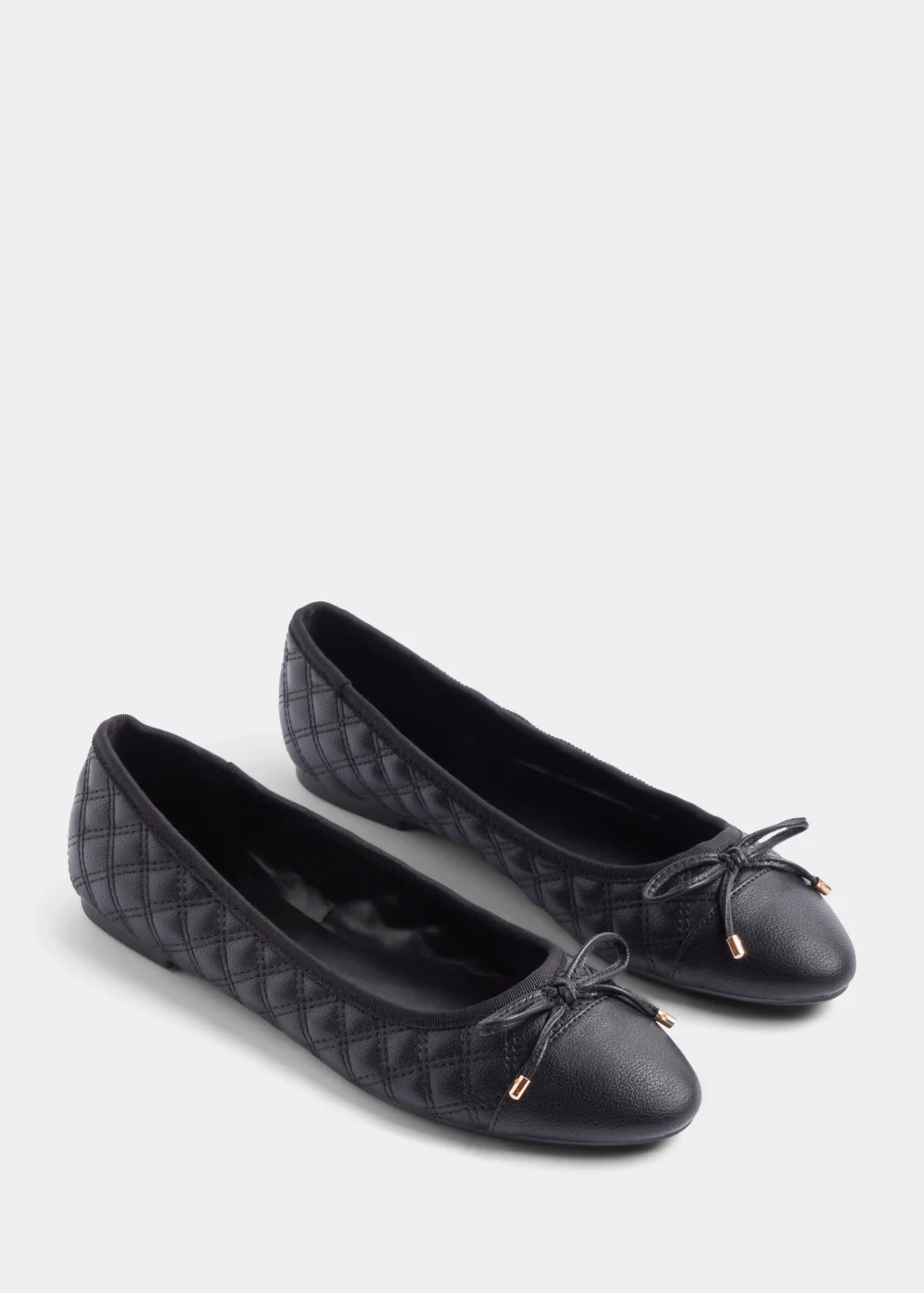 Black Quilted Ballet Flats - Size 3 Image 1