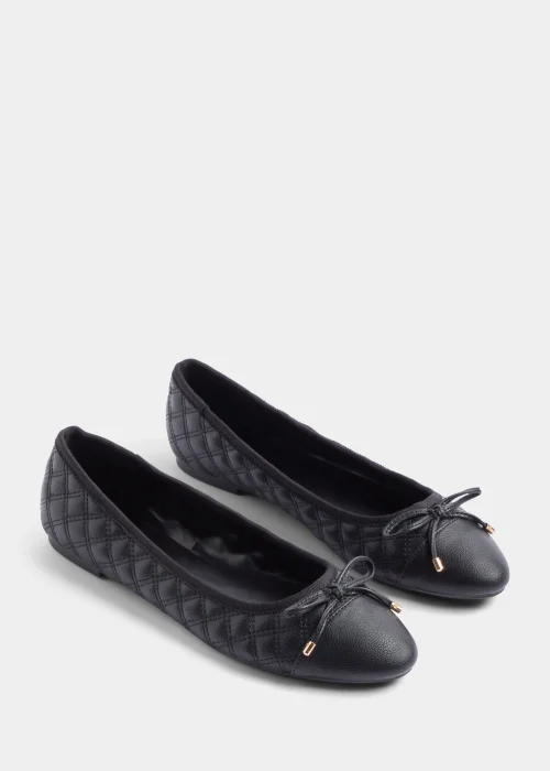 Black Quilted Ballet Flats - Size 3 Image 1