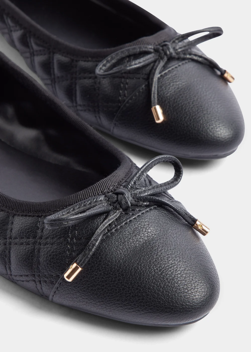 Black Quilted Ballet Flats - Size 3 Image 2