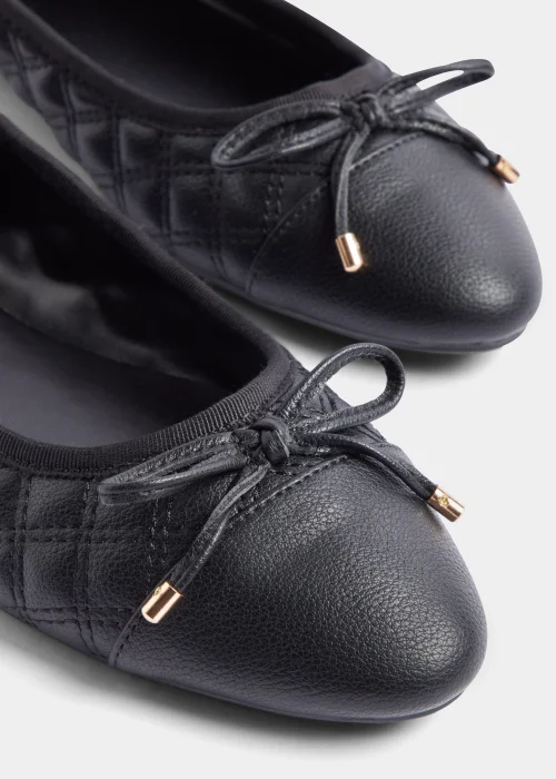 Black Quilted Ballet Flats - Size 3 Image 2