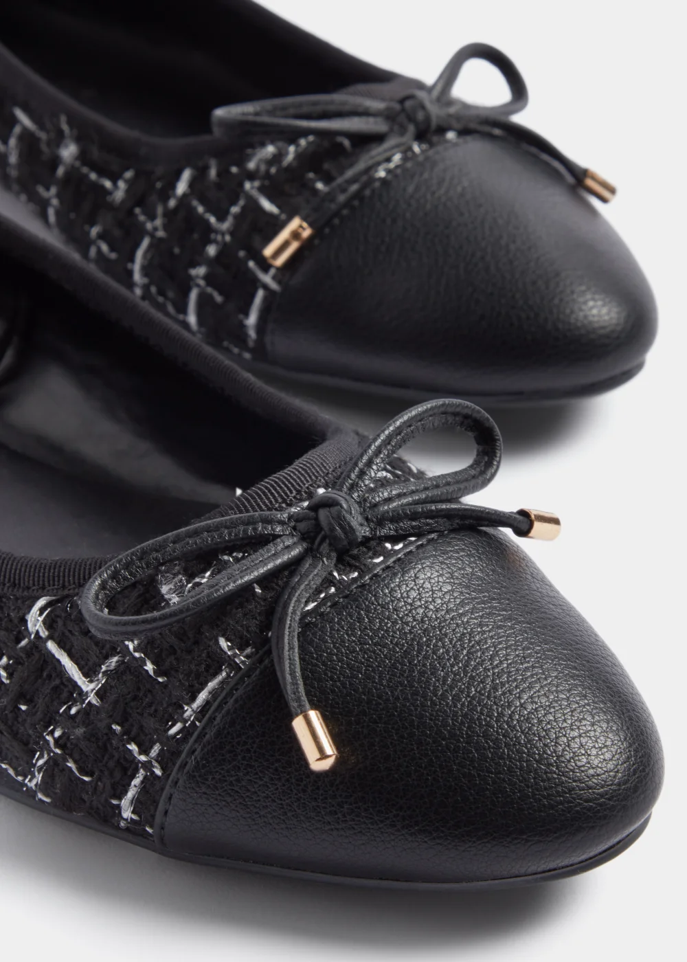 Black Boucle Ballet Flats - Size 3 Image 2