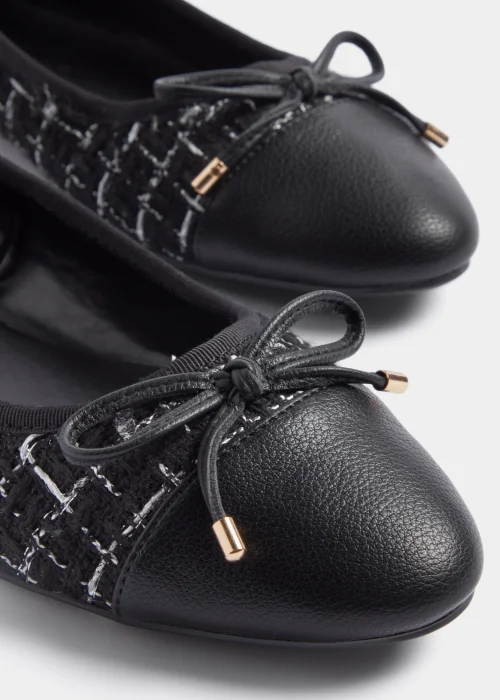 Black Boucle Ballet Flats - Size 3 Image 2