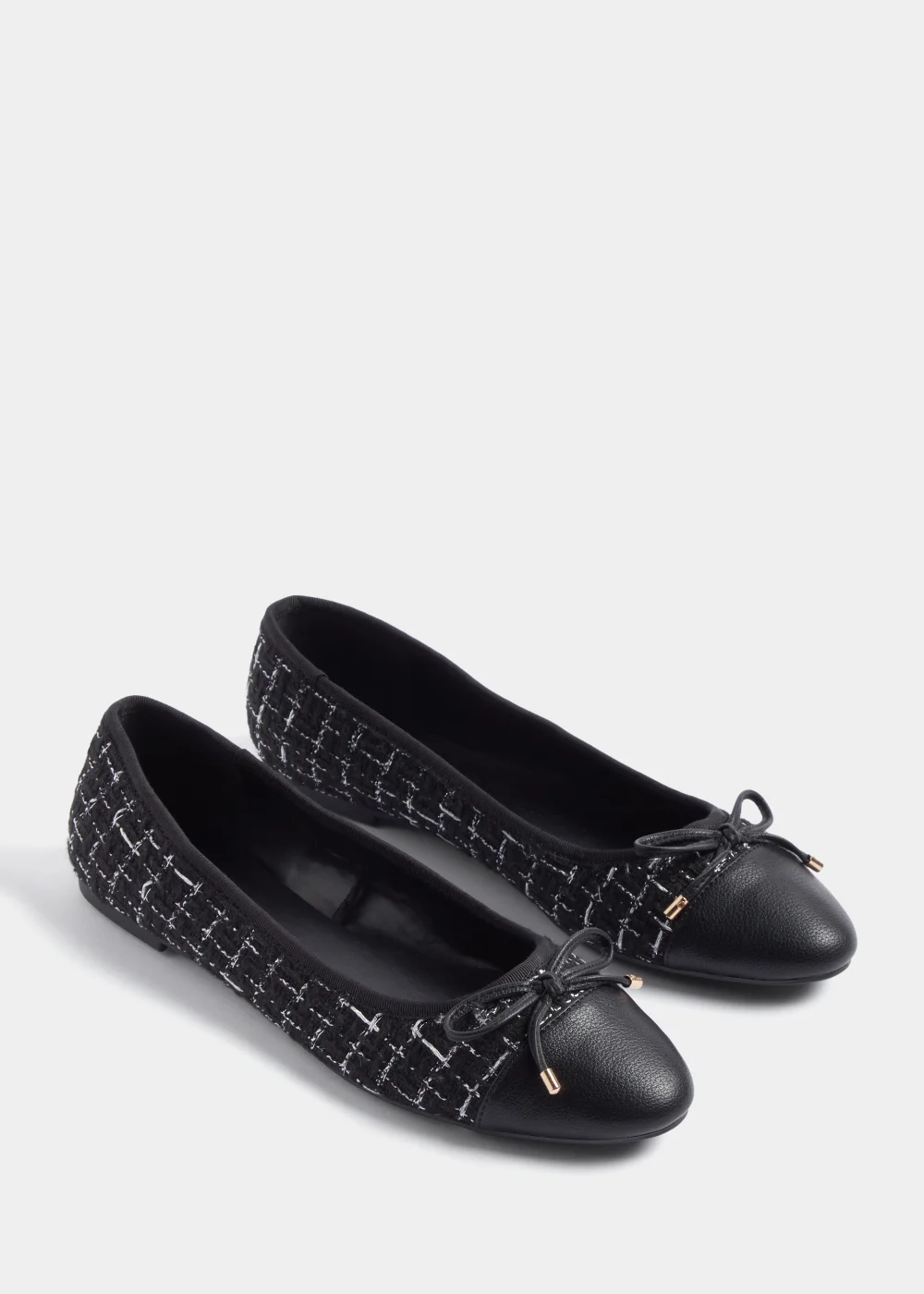 Black Boucle Ballet Flats - Size 3 Image 1