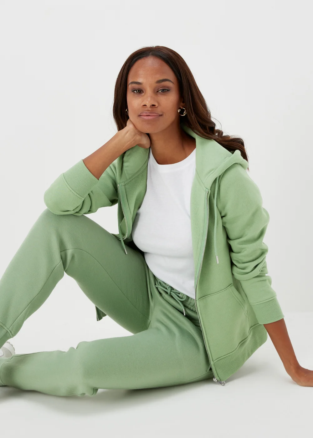 Green Zip Up Hoodie - S Image 4