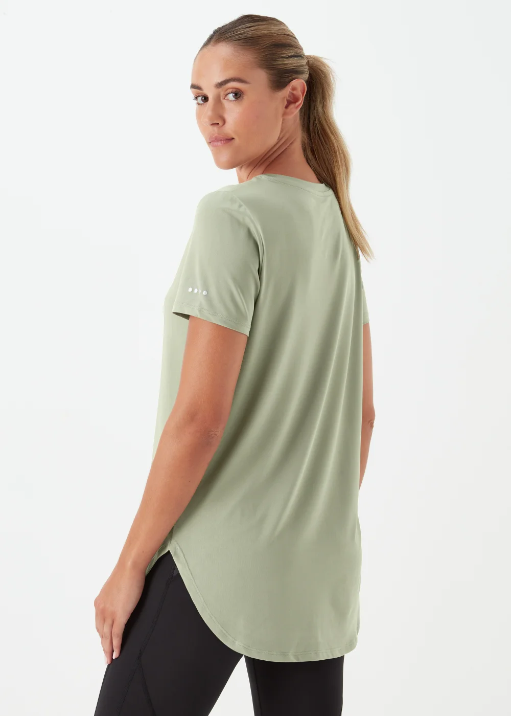 Souluxe Khaki Longline Sports T-Shirt - S Image 2