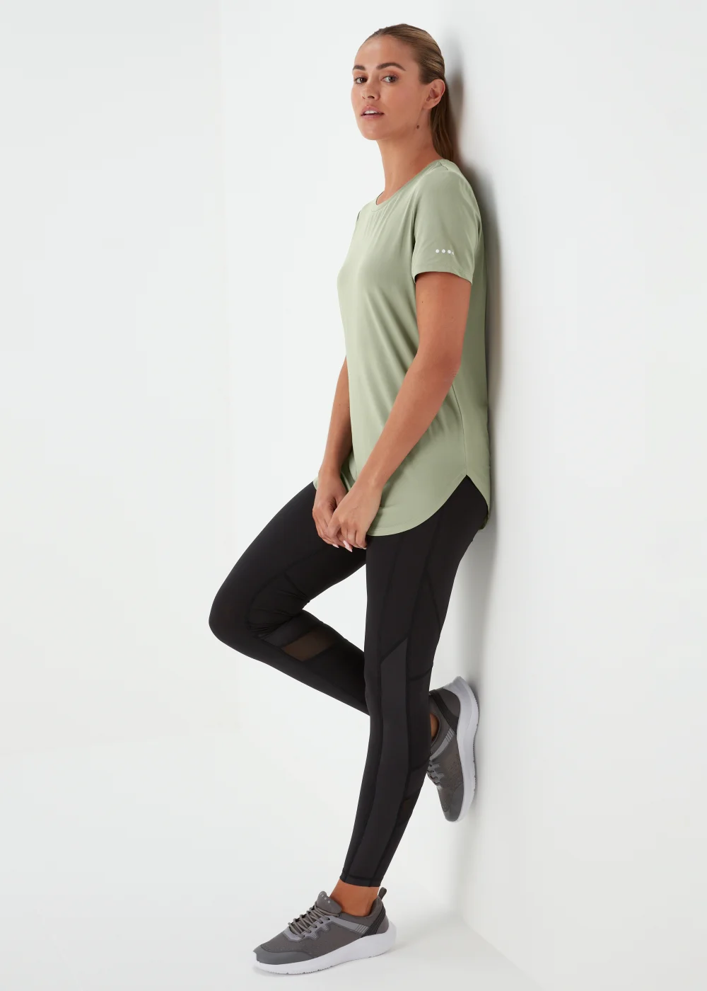 Souluxe Khaki Longline Sports T-Shirt - S Image 4