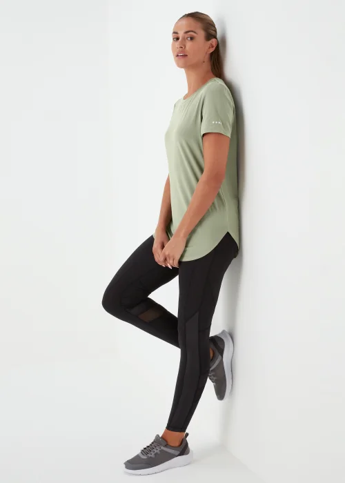 Souluxe Khaki Longline Sports T-Shirt - S Image 4