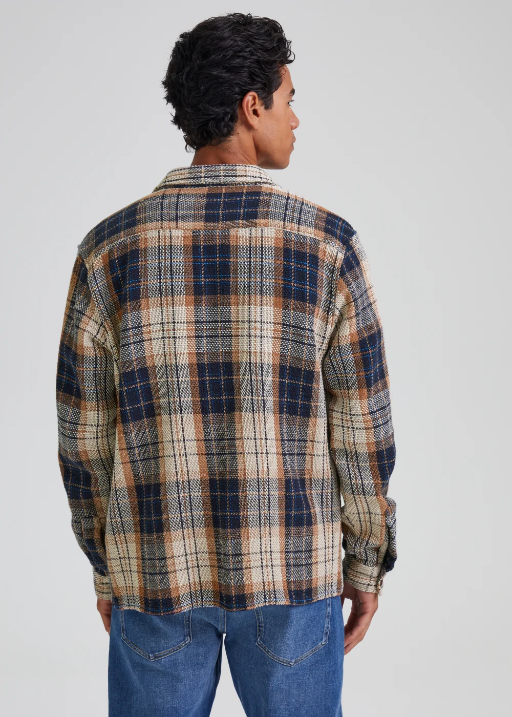 Multicoloured Check Textured Overshirt - S Image 2