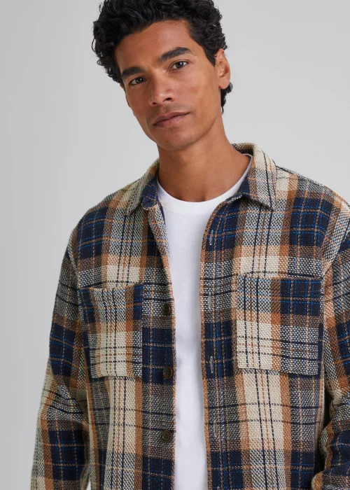 Multicoloured Check Textured Overshirt - S Image 3