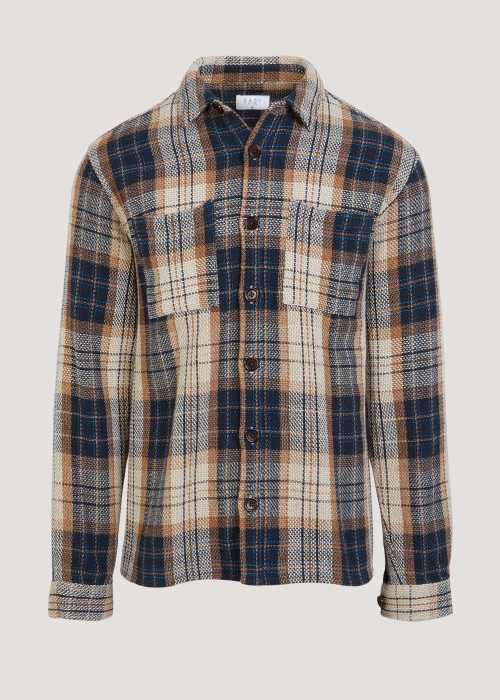 Multicoloured Check Textured Overshirt - S Image 5