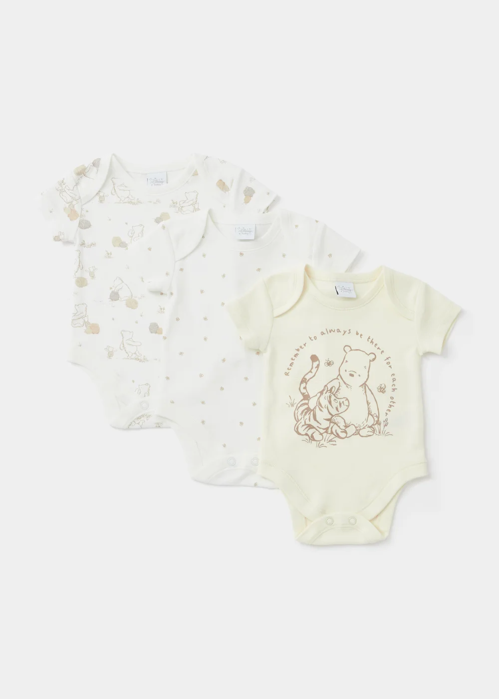 Baby 3 Pack Disney Winnie the Pooh Bodysuits (Tiny Baby-18mths) - 0-3 months Image 1