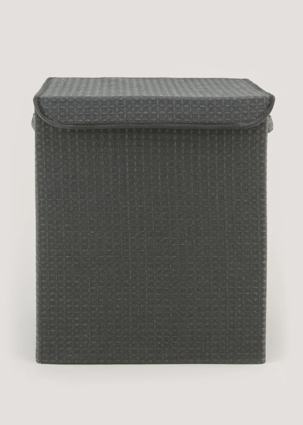 Grey Waffle Laundry Basket (40cm x 30cm x 51cm) Image 1