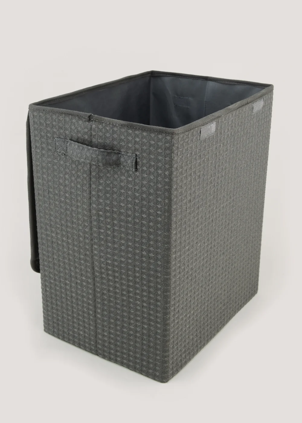 Grey Waffle Laundry Basket (40cm x 30cm x 51cm) Image 2