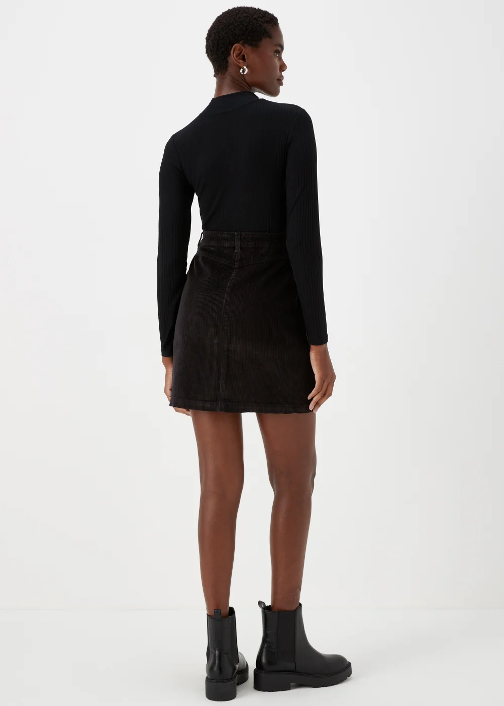 Black Cord Mini Skirt - 8 Image 2