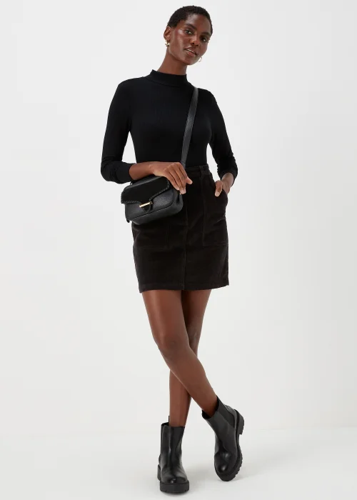 Black Cord Mini Skirt - 8 Image 4
