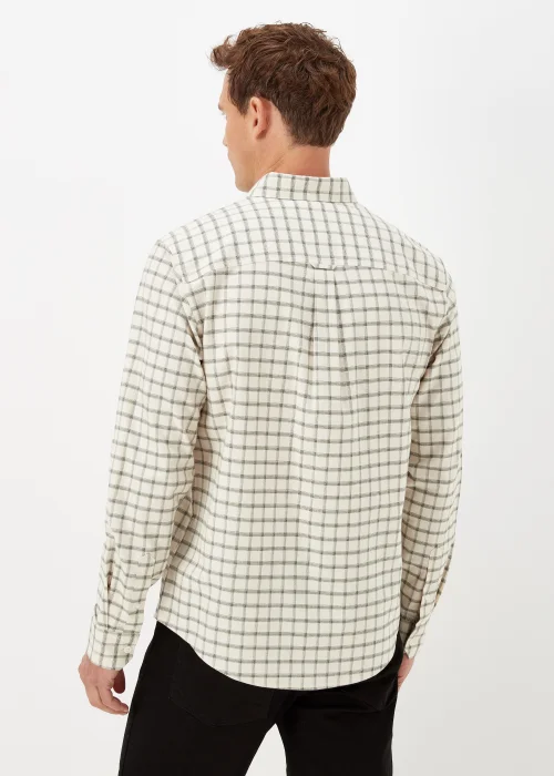 Ecru & Green Check Oxford Shirt - Small Image 2