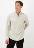 Ecru & Green Check Oxford Shirt - Small Image 1