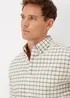 Ecru & Green Check Oxford Shirt - Small Image 3