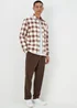 Ecru & Brown Shadow Check Shirt - S Image 4