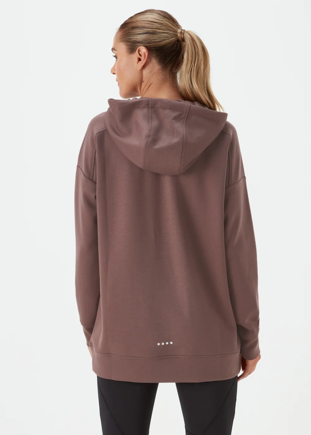 Souluxe Brown Longline Sports Hoodie - Small Image 2