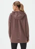 Souluxe Brown Longline Sports Hoodie - Small Image 2