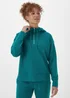 Souluxe Teal Longline Sports Hoodie - Small Image 1