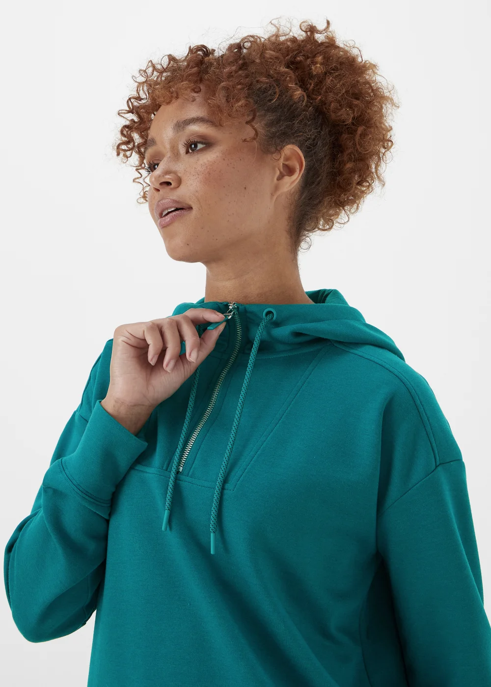 Souluxe Teal Longline Sports Hoodie - Small Image 3
