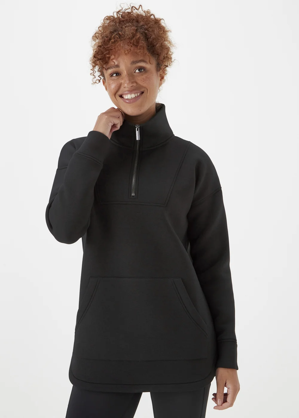 Souluxe Black Half Zip Scuba Jacket - S Image 1