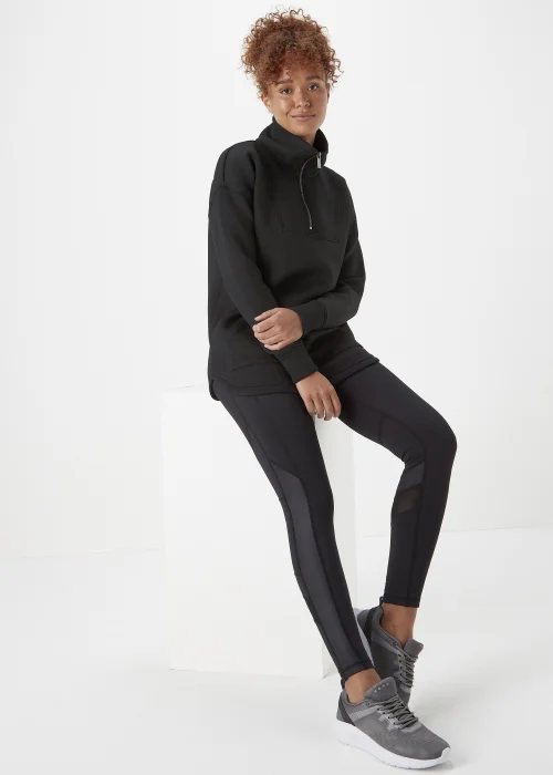 Souluxe Black Half Zip Scuba Jacket - S Image 4