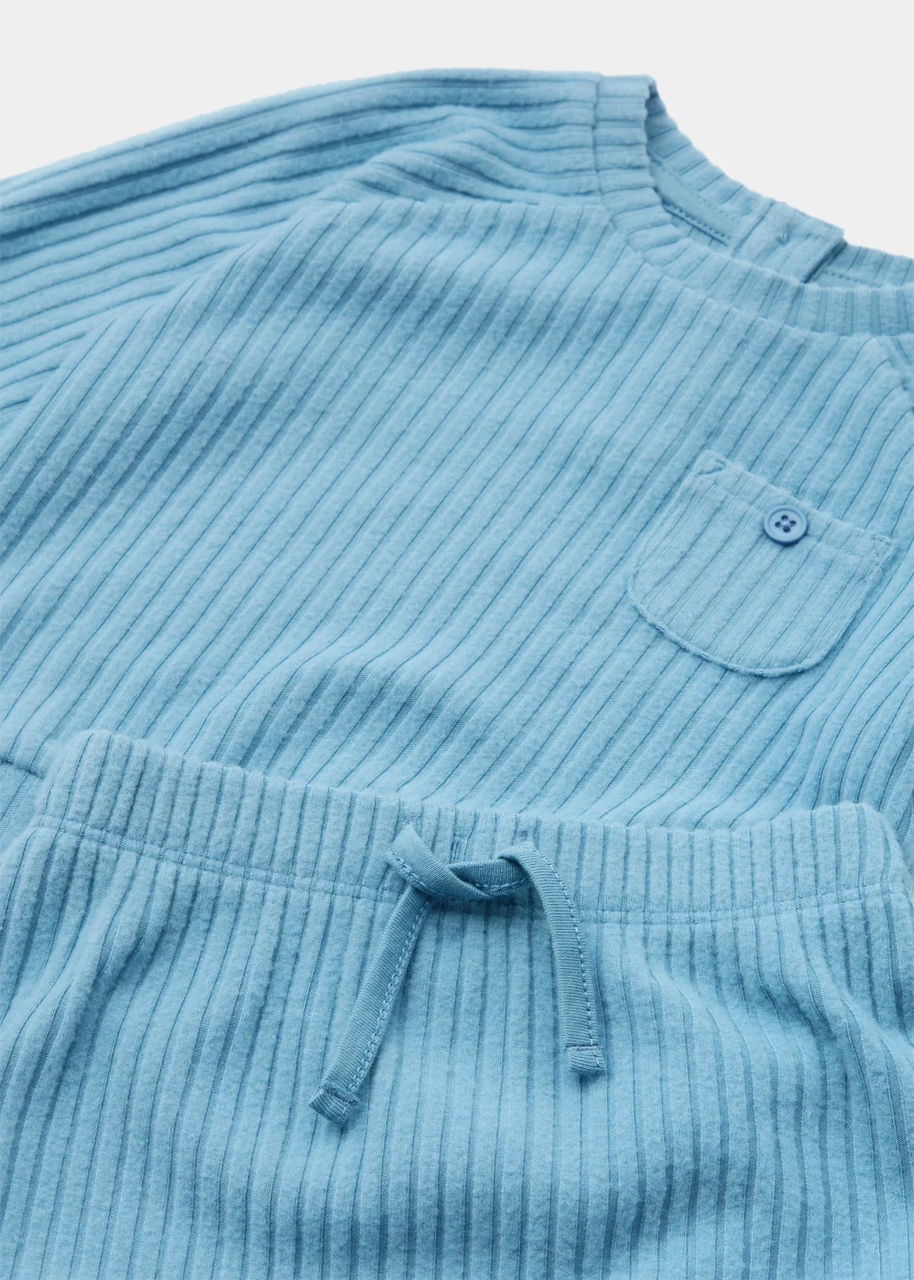 Baby Blue Ribbed Velour Sweatshirt & Leggings Set (Newborn-23mths) - 0-3 months Image 2
