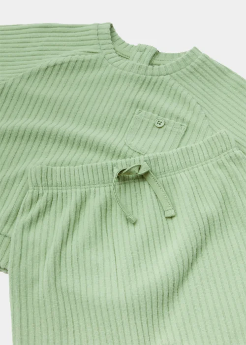 Baby Sage Ribbed Velour Sweatshirt & Leggings Set (Newborn-23mths) - Newborn Image 2