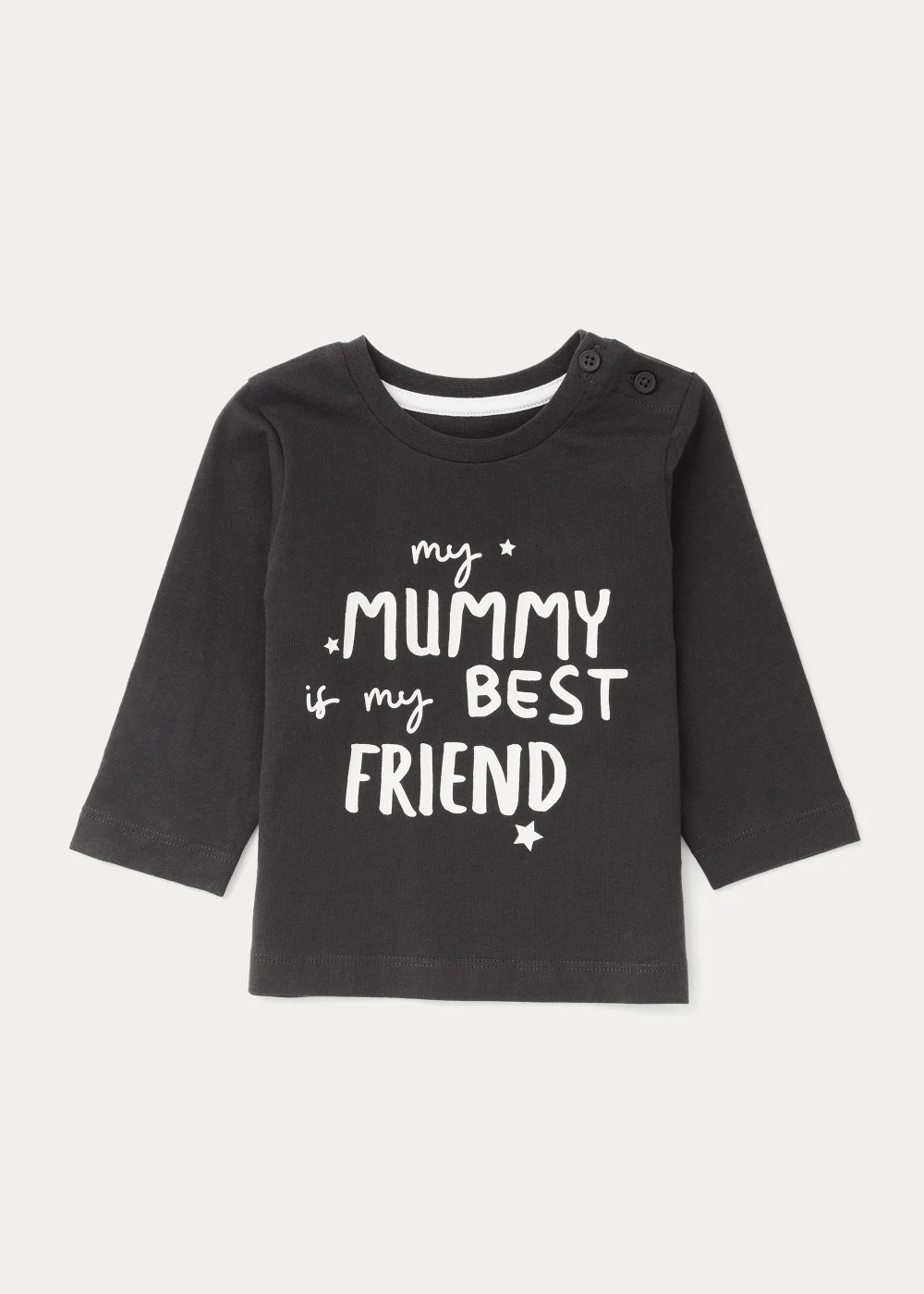 Baby Charcoal Mummy Long Sleeve T-Shirt (Newborn-23mths) - Newborn Image 1