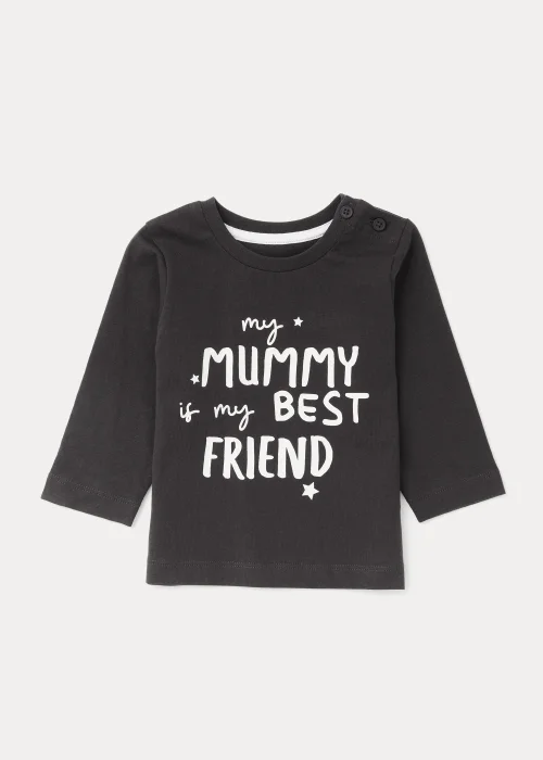 Baby Charcoal Mummy Long Sleeve T-Shirt (Newborn-23mths) - Newborn Image 1