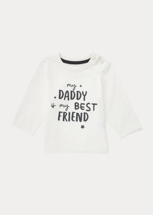 Baby Cream Daddy Long Sleeve T-Shirt (Newborn-23mths) - Newborn Image 1