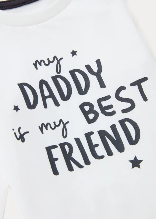 Baby Cream Daddy Long Sleeve T-Shirt (Newborn-23mths) - Newborn Image 2