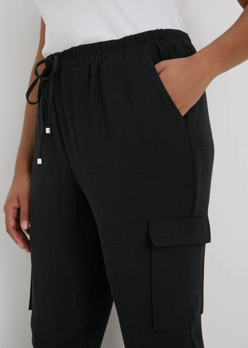 Papaya Curve Black Cargo Trousers - Size 18 Image 3