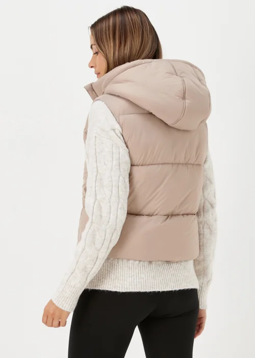 Beige Cropped Shower Resistant Gilet - 8 Image 2
