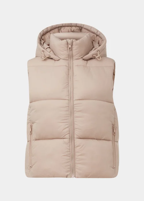 Beige Cropped Shower Resistant Gilet - 8 Image 5