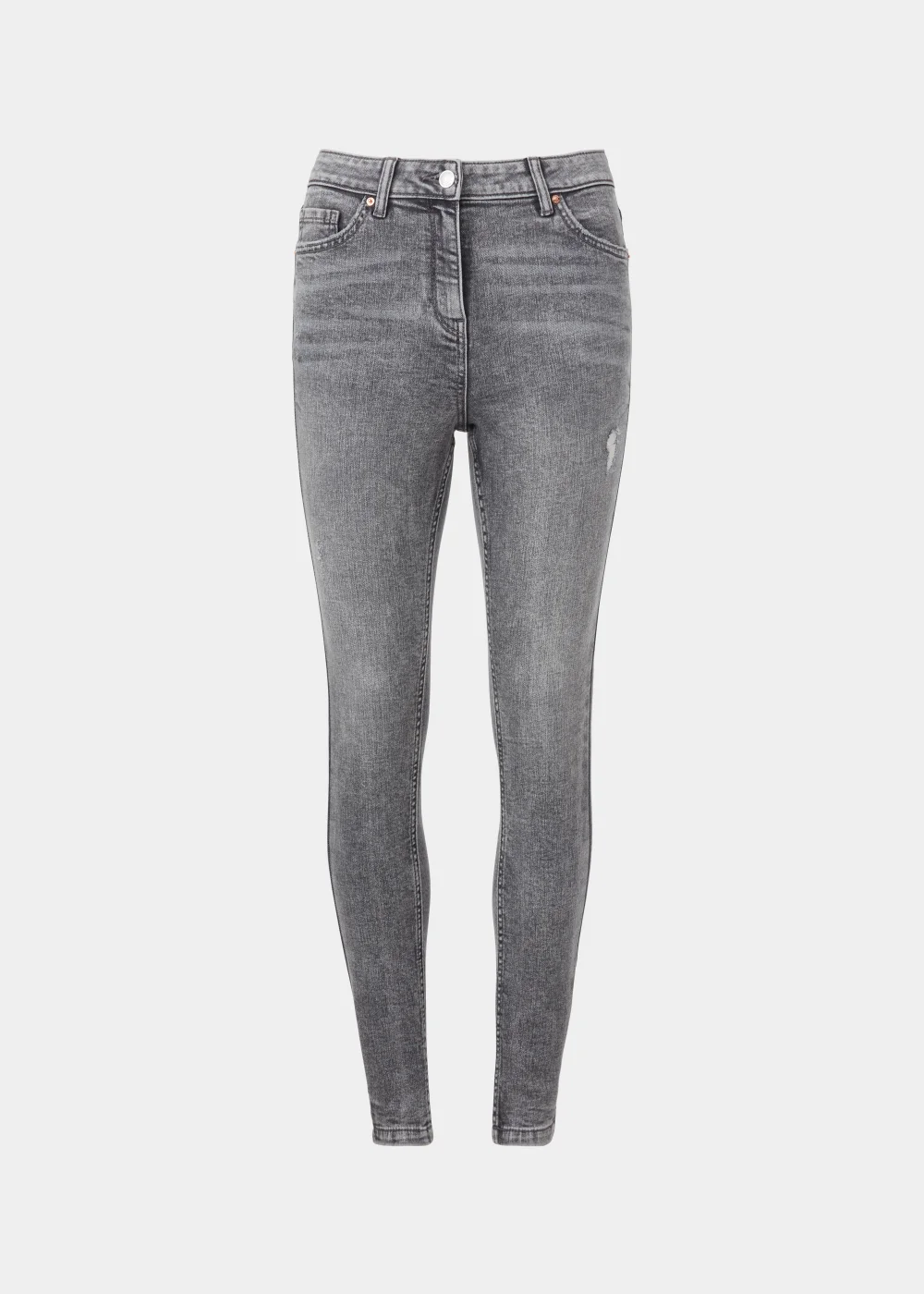 April Grey Ripped Super Skinny Jeans - 8/L29 Image 5