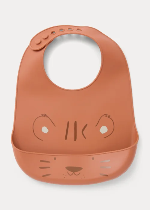Brown Tiger Silicone Bib - One Size Image 1