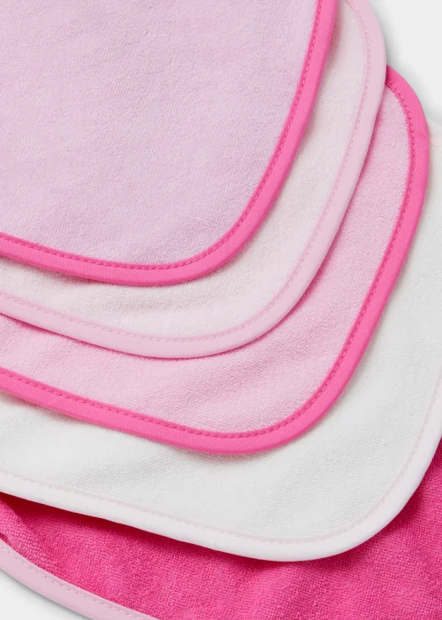 5 Pack Pink Terry Bibs - One Size Image 2