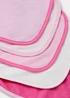 5 Pack Pink Terry Bibs - One Size Image 2