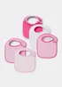 5 Pack Pink Terry Bibs - One Size Image 1