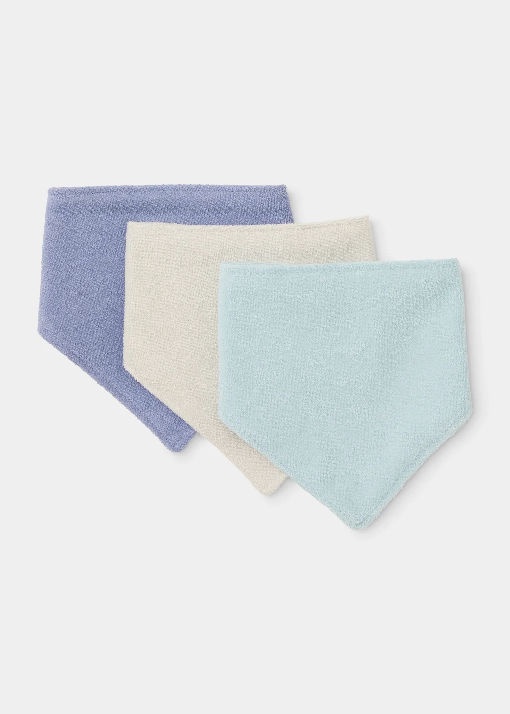 3 Pack Blue Muslin Bibs - One Size Image 1